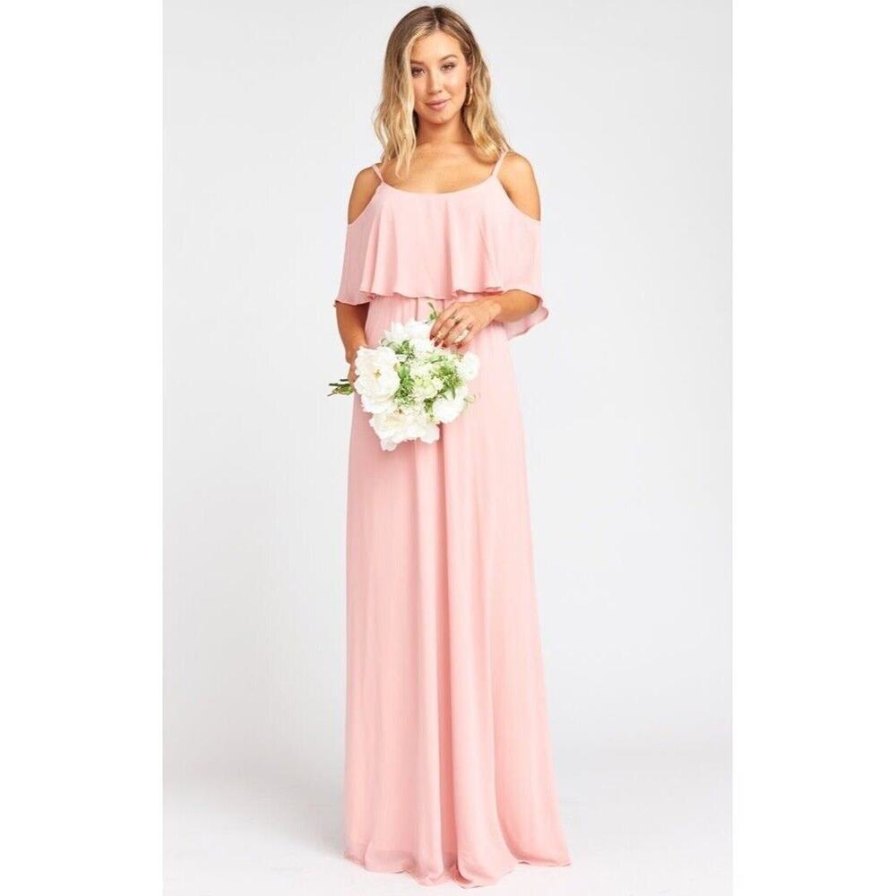 Show Me Your Mumu XXS Caitlin Ruffle Maxi Dress Rosebud Chiffon Party NEW